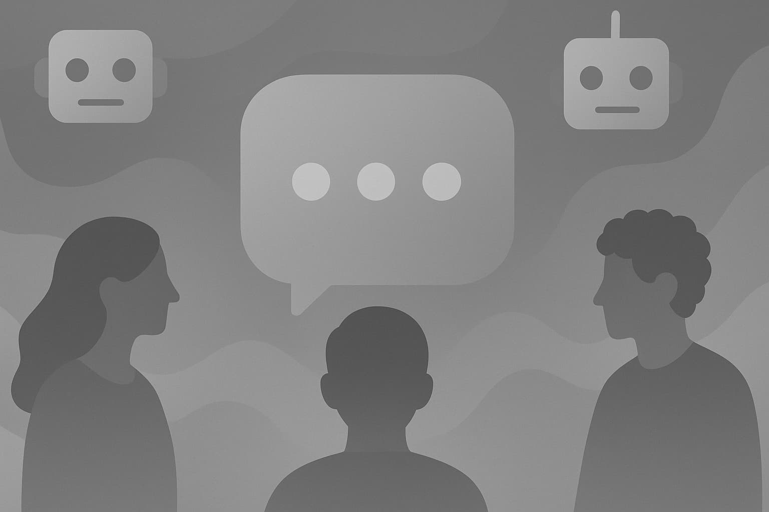 Teammates collaborating around floating data panels